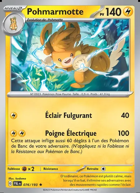 Pohmarmotte, carte Pokémon PAL 076 — extension Évolutions à Paldea