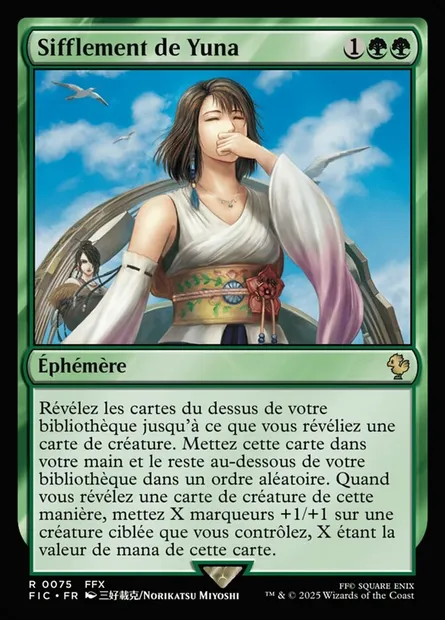 Sifflement de Yuna, carte Magic FIC 75 — extension Final Fantasy Commander
