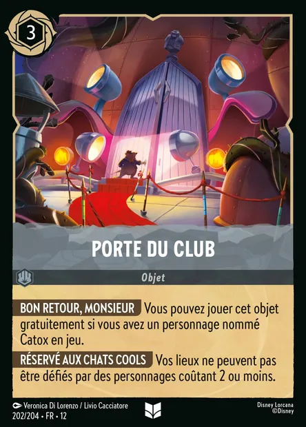 Porte du Club, carte Disney Lorcana CH12-202 — extension Contrées Inconnues