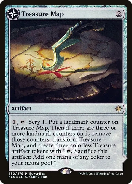 Treasure Map // Treasure Cove, Magic card PXTC 250 — XLN Treasure Chest set