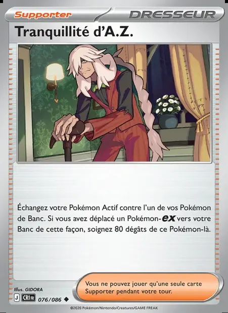 Tranquillité d'A.Z., carte Pokémon CRI 076 — extension Chaos Ascendant