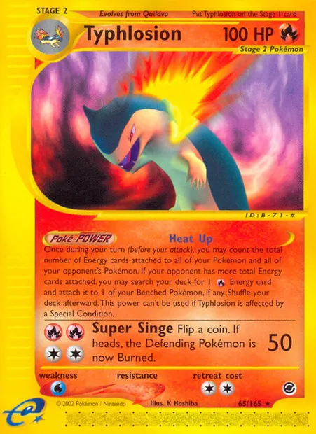Typhlosion, Pokémon card EX 65 — Expedition Base Set set