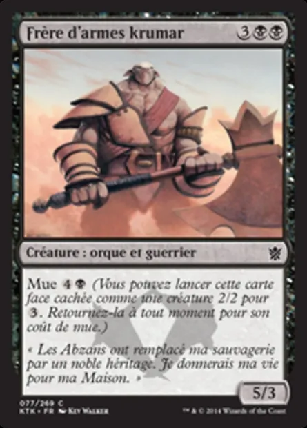 Frère d'armes krumar, carte Magic KTK 77 — extension Les Khans de Tarkir