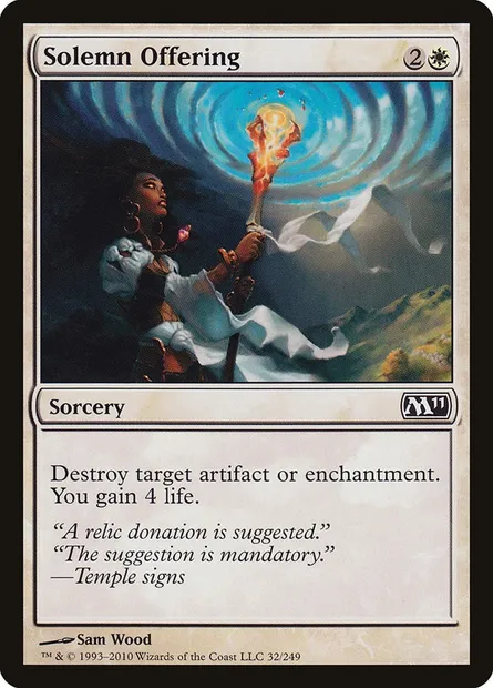 Solemn Offering, Magic card M11 32 — Magic 2011 set