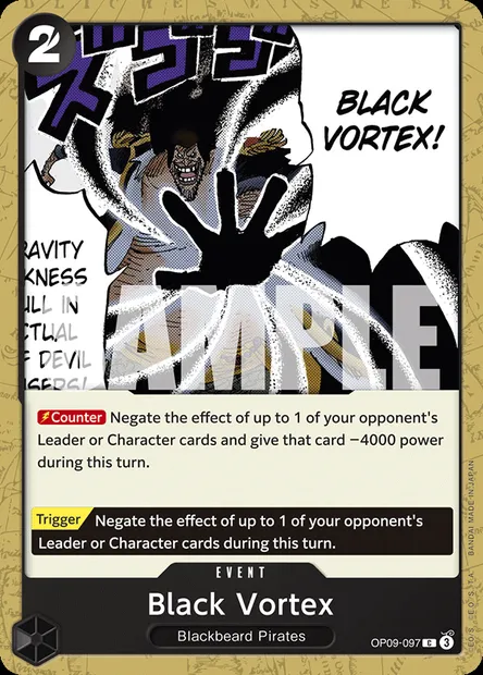 Black Vortex, One Piece card OP09-097 — EMPERORS IN THE NEW WORLD set