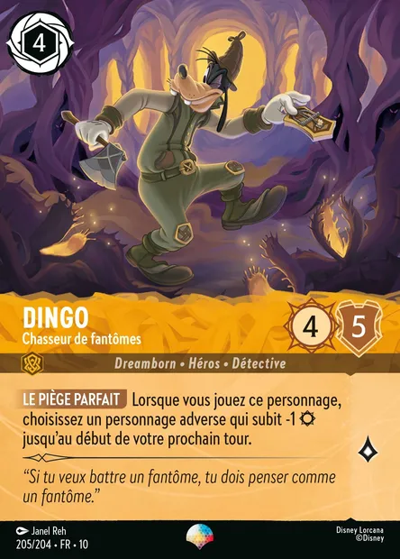 Dingo - Chasseur de fantômes, carte Disney Lorcana CH10-205 — extension Lueurs dans les Profondeurs