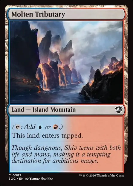 Molten Tributary, Magic card SOC 387 — Secrets of Strixhaven Commander set