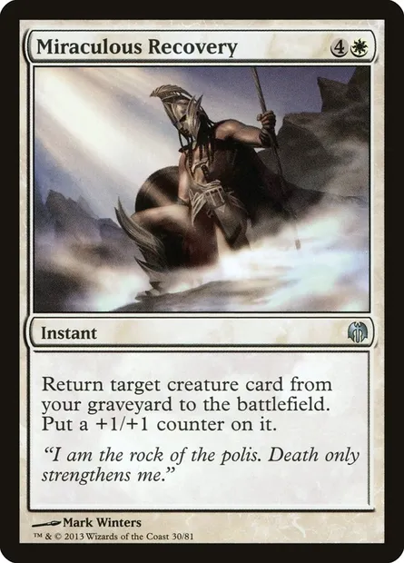 Récupération miraculeuse, carte Magic DDL 30 — extension Duel Decks: Heroes vs. Monsters