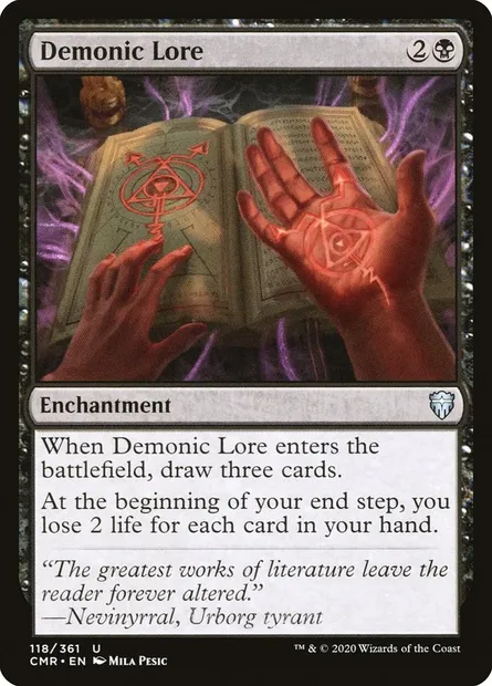 Demonic Lore, Magic card CMR 118 — Commander Legends set