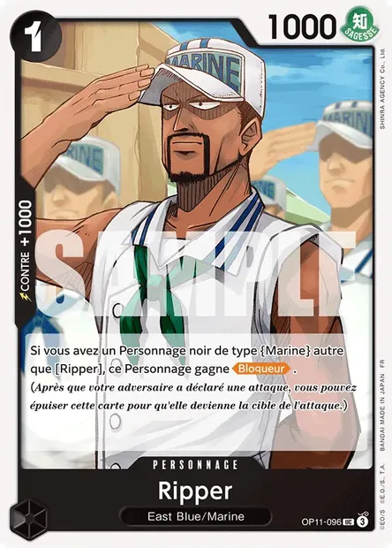 Ripper, carte One Piece OP11-096 — extension DES POINGS VIFS COMME L'ÉCLAIR