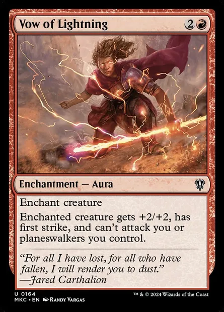 Vow of Lightning, Magic card MKC 164 — Murders at Karlov Manor Commander set