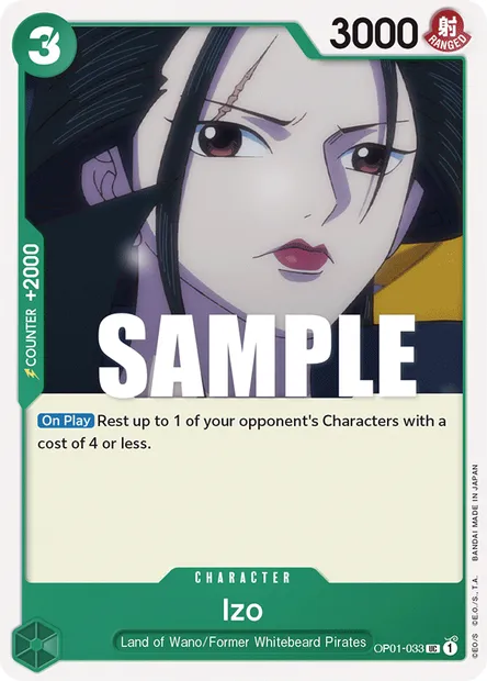 Izo, One Piece card OP01-033 — ROMANCE DAWN set
