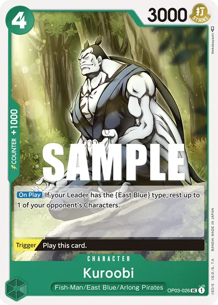 Kuroobi, One Piece card OP03-026 — PILLARS OF STRENGTH set