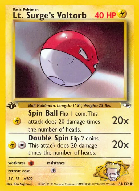 Lt. Surge's Voltorb, carte Pokémon GH 84 — extension Gym Heroes