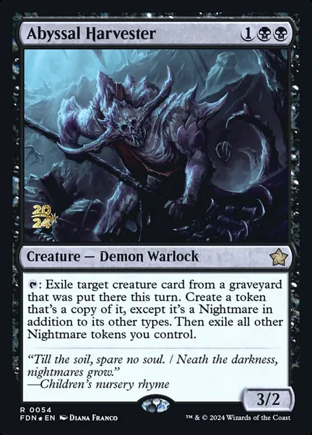 Abyssal Harvester, Magic card PFDN 54s — Foundations Promos set