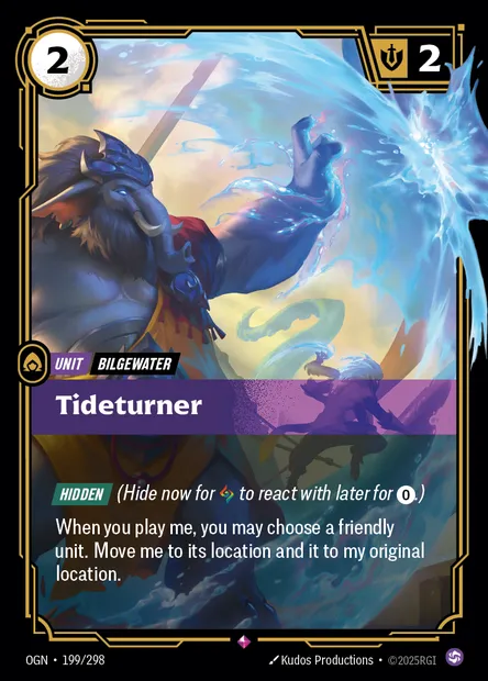 Tideturner, carte Riftbound OGN 199 — extension Origins