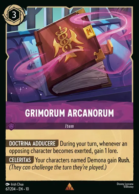 Grimorum Arcanorum, Disney Lorcana card CH10-067 — Whispers in the Well set