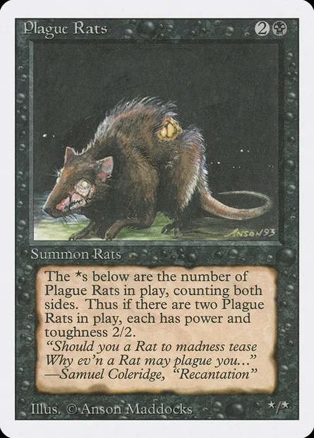 Plague Rats, Magic card 3ED 123 — Revised Edition set