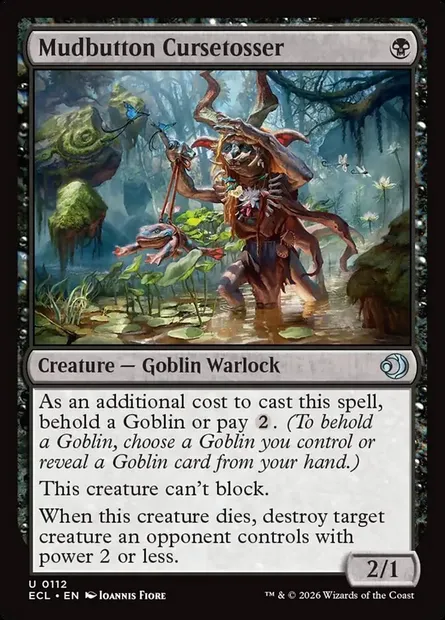 Mudbutton Cursetosser, Magic card ECL 112 — Lorwyn Eclipsed set