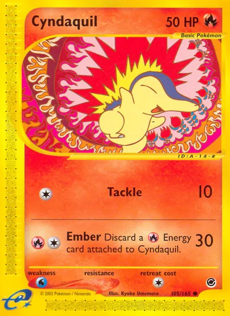 Cyndaquil, Pokémon card EX 105 — Expedition Base Set set