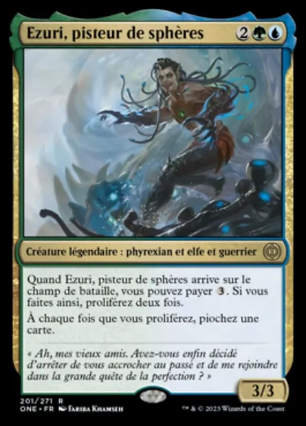 Ezuri, pisteur de sphères, carte Magic ONE 201 — extension Tous Phyrexians