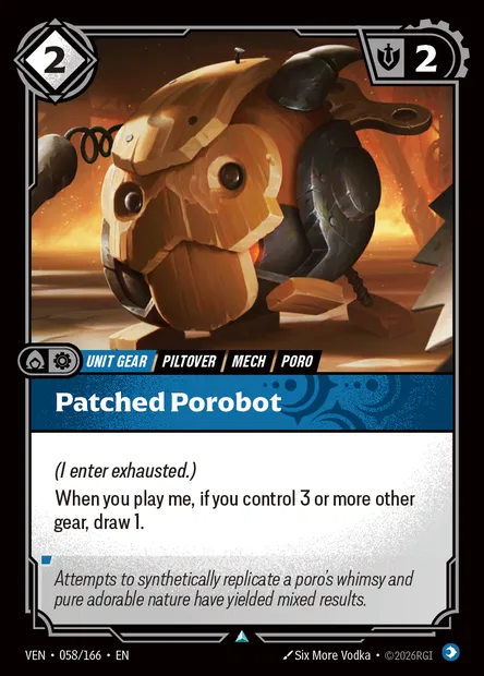 Patched Porobot, carte Riftbound VEN 058 — extension Vendetta