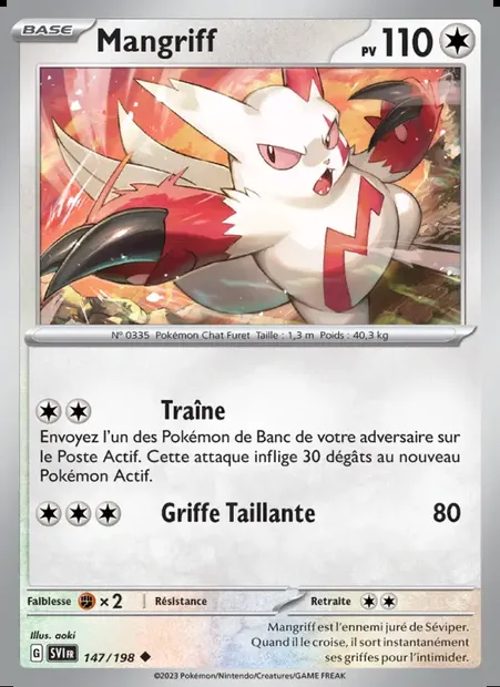 Mangriff, carte Pokémon SVI 147 — extension Écarlate et Violet