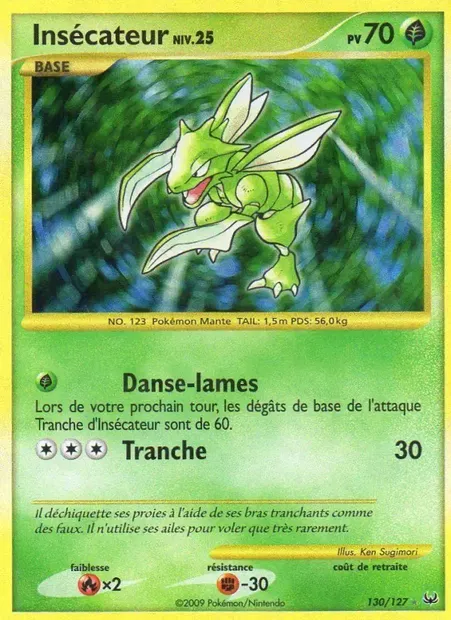 Insécateur, carte Pokémon PL 130 — extension Platine