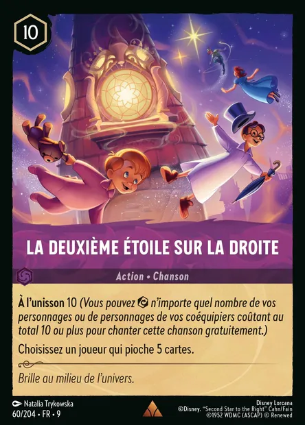 La Deuxième Étoile sur la Droite, carte Disney Lorcana CH9-060 — extension Fabuleux