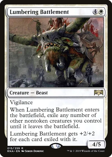 Lumbering Battlement, Magic card RNA 15 — Ravnica Allegiance set