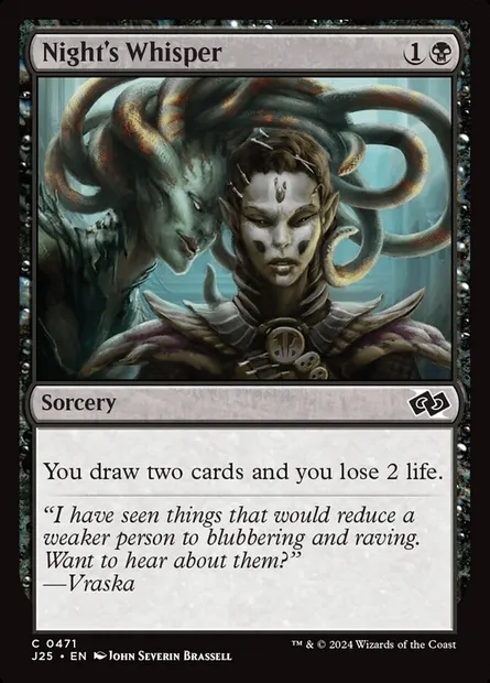 Night's Whisper, Magic card J25 471 — Foundations Jumpstart set