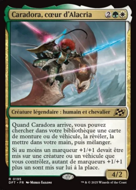 Caradora, cœur d'Alacria, carte Magic DFT 195 — extension Aetherdrift