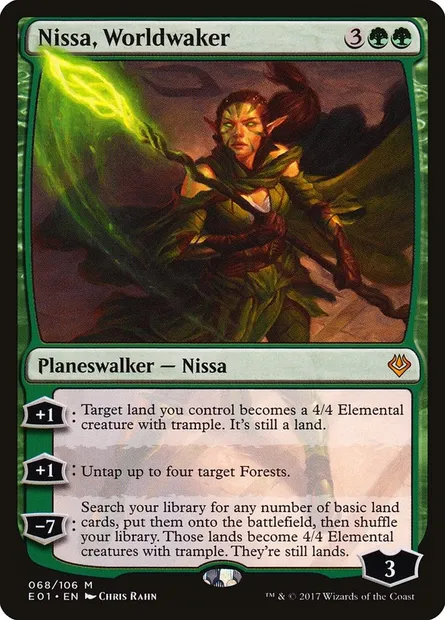Nissa, Worldwaker, Magic card E01 68 — Archenemy: Nicol Bolas set