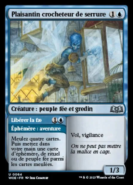 Plaisantin crocheteur de serrure // Libérer la fae, carte Magic WOE 64 — extension Wilds of Eldraine