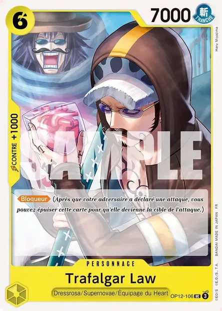 Trafalgar Law, carte One Piece OP12-106 — extension L'HÉRITAGE DU MAÎTRE