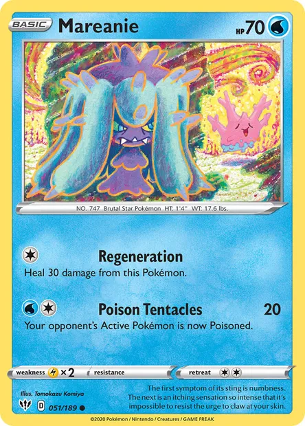 Mareanie, Pokémon card DAA 51 — Darkness Ablaze set