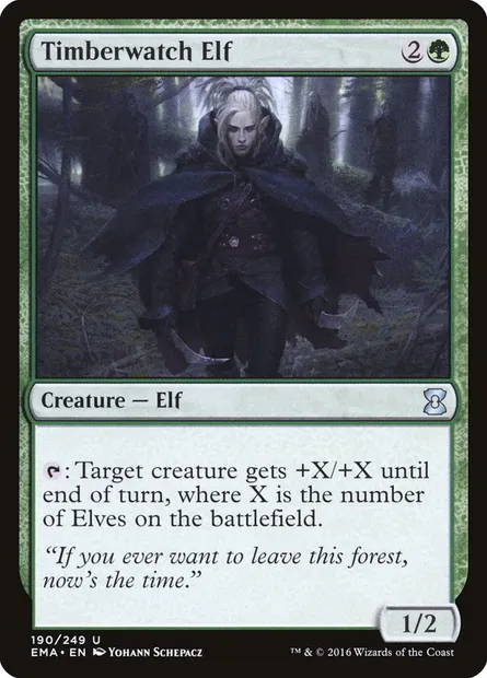 Timberwatch Elf, Magic card EMA 190 — Eternal Masters set