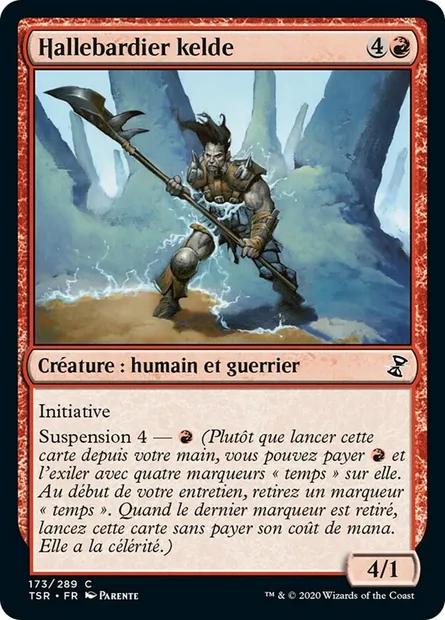 Hallebardier kelde, carte Magic TSR 173 — extension Spirale Temporelle Remastered
