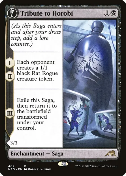 Hommage à Horobi // Écho du gémisseur de la mort, carte Magic NEO 462 — extension Kamigawa: La Dynastie Néon
