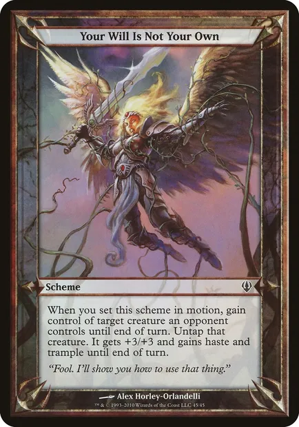Your Will Is Not Your Own, Magic card OARC 45★ — Archenemy Schemes set