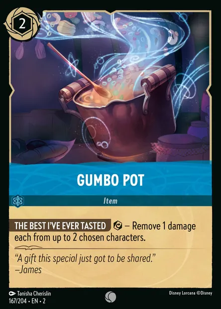 Gumbo Pot, Disney Lorcana card CH2-167 — Rise of the Floodborn set