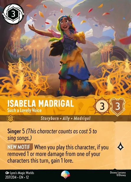 Isabela Madrigal - Such a Lovely Voice, Disney Lorcana card CH12-207 — Wilds Unknown set