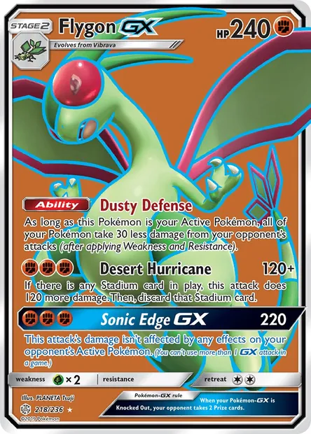 Flygon GX, Pokémon card CEC 218 — Cosmic Eclipse set