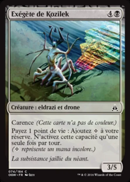 Exégète de Kozilek, carte Magic OGW 74 — extension Le serment des Sentinelles