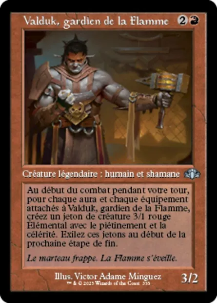 Valduk, gardien de la Flamme, carte Magic DMR 333 — extension Dominaria Remastered