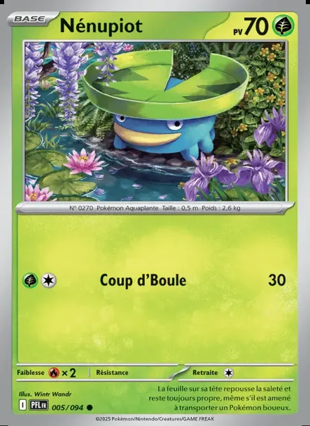 Nénupiot, carte Pokémon PFL 005 — extension Flammes Fantasmagoriques