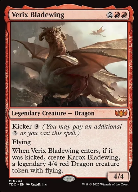 Verix Bladewing, Magic card TDC 243 — Tarkir: Dragonstorm Commander set