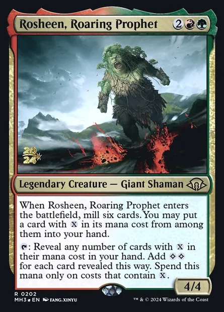 Rosheen, Roaring Prophet, Magic card PMH3 202s — Modern Horizons 3 Promos set