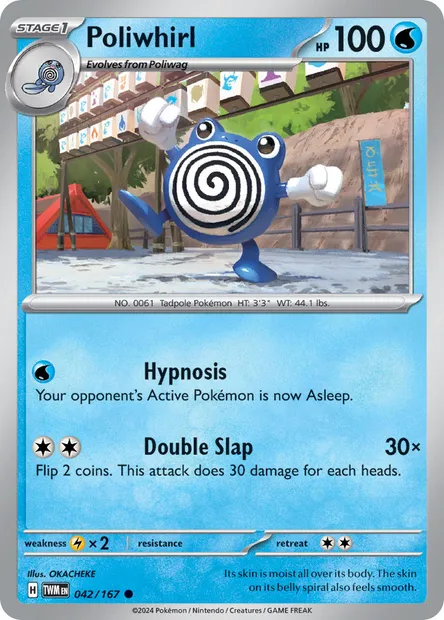 Poliwhirl, Pokémon card TWM 042 — Twilight Masquerade set