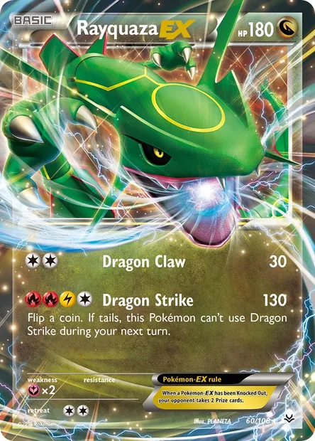Rayquaza EX, Pokémon card ROS 60 — Roaring Skies set